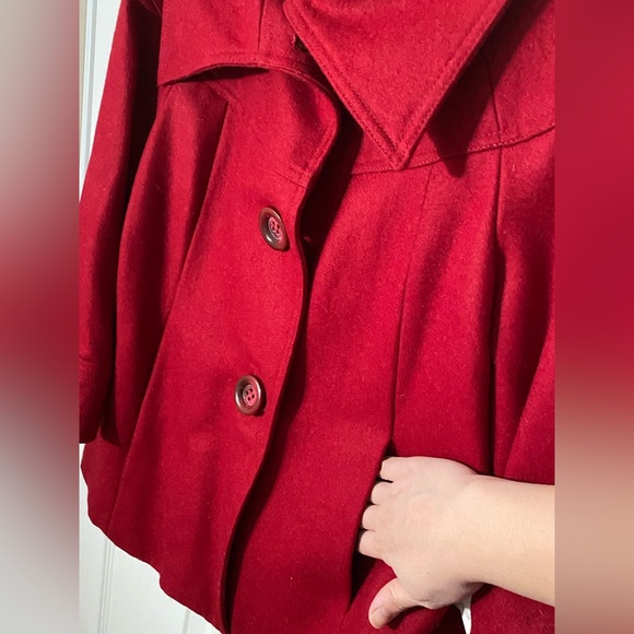 NWT Forever 21 Jacket/Coat Burgundy Red- Wool Blend Size Large - Picture 3 of 13